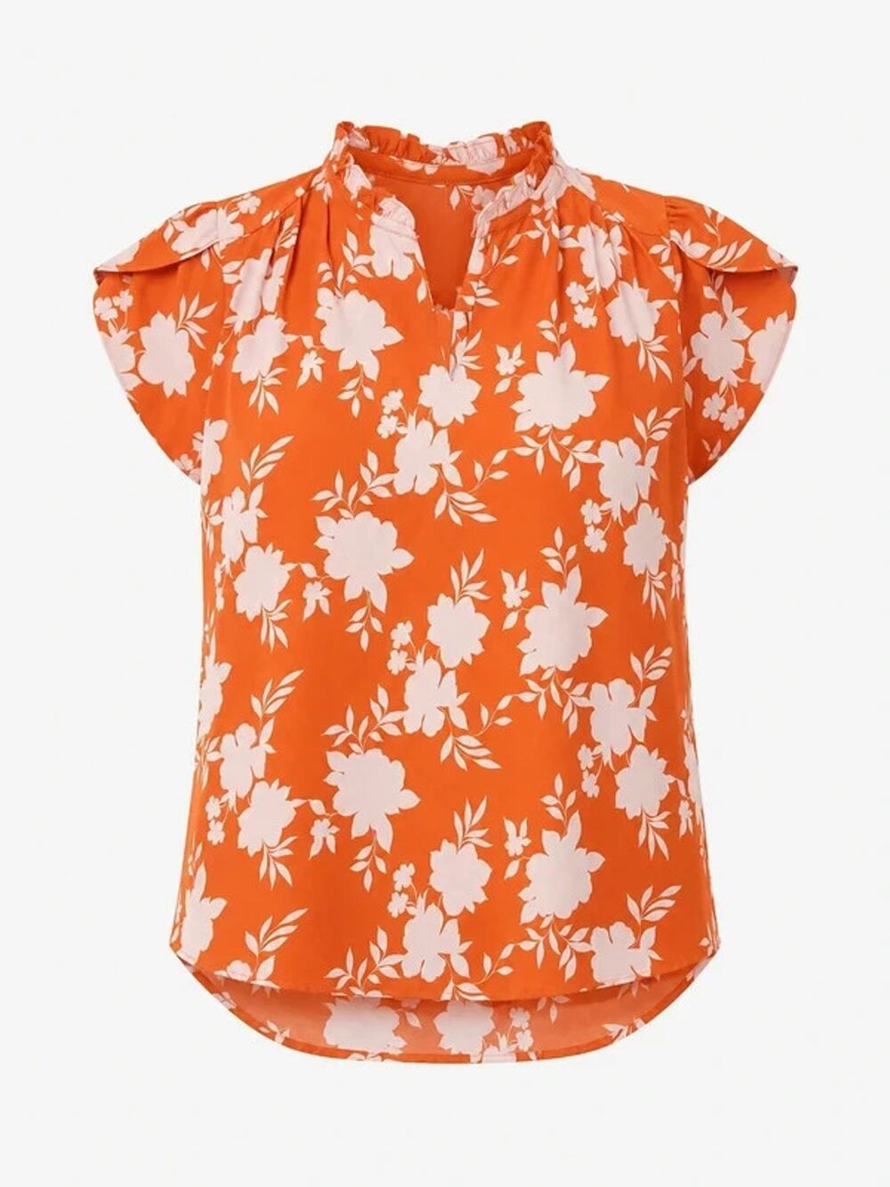 🌸 Orange Floral Blouse – Size M (Hawthorn)